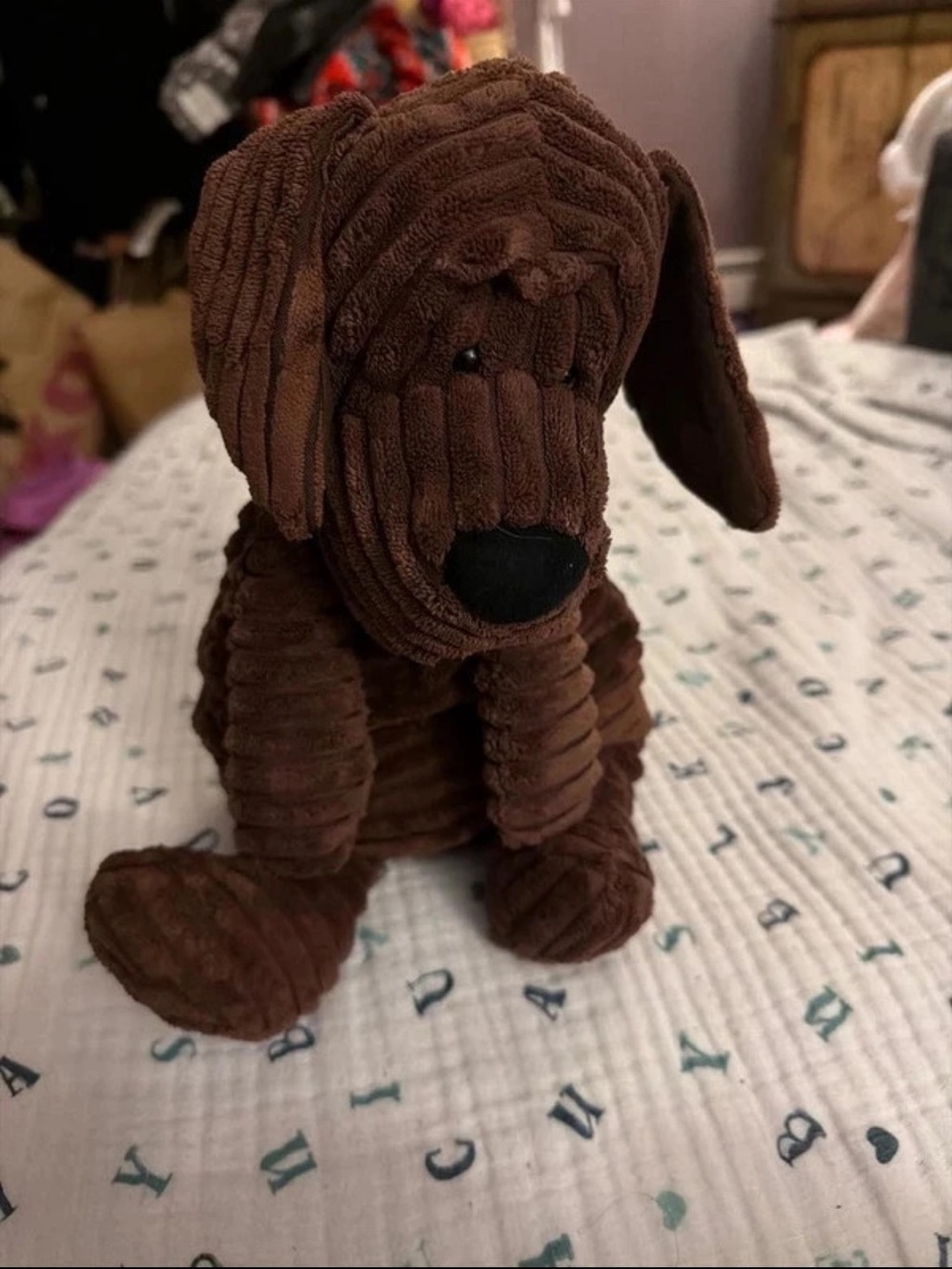 Jellycat Brown Plush Dog Toy - Soft Corduroy Puppy